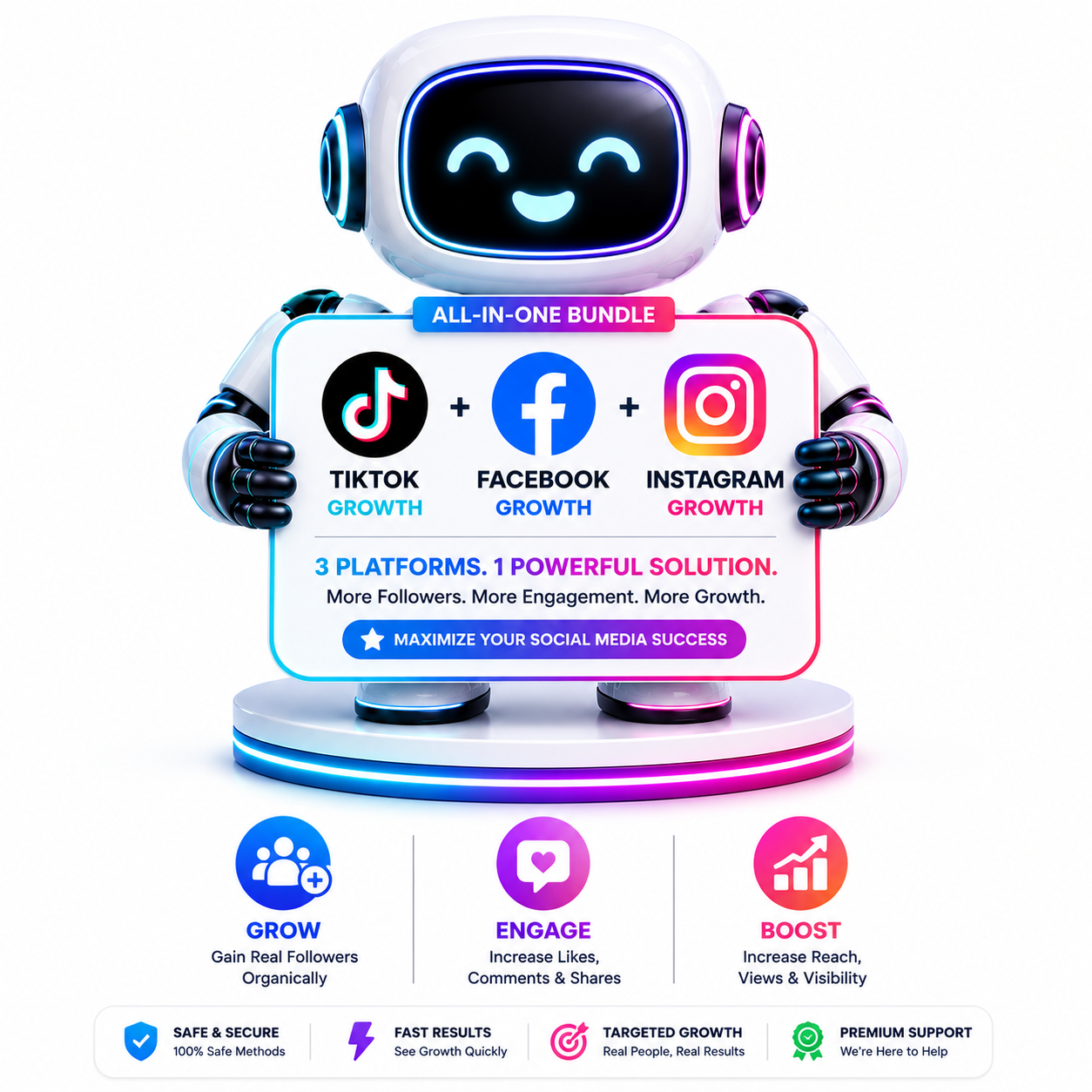 Social Growth Bundle (TikTok + Facebook + Instagram)